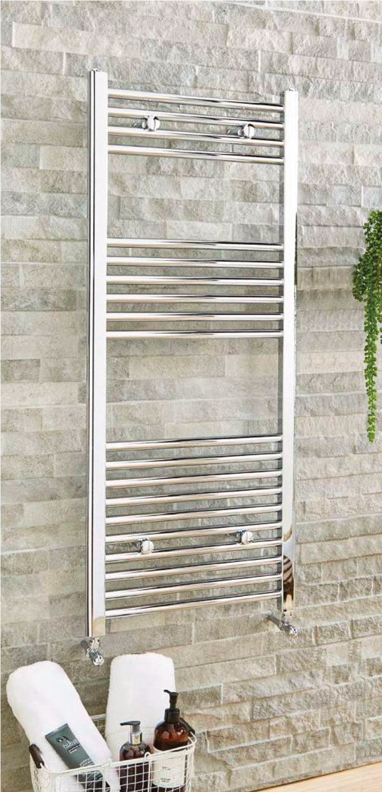 Arla 22mm Straight Heated Towel Rail, Chrome