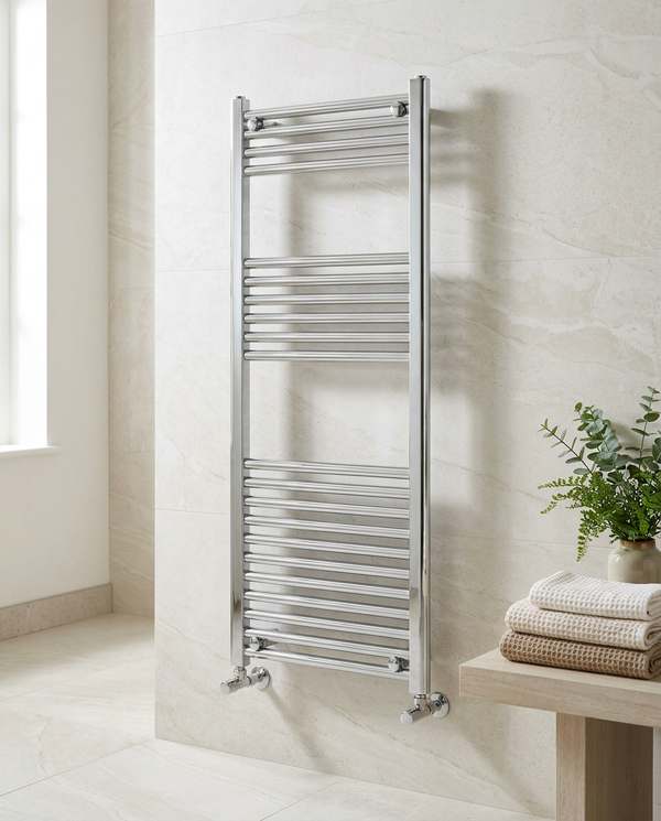 Arla 25mm Chrome Straight Heated Towel Rail