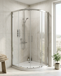 Arlo 8 Quadrant Shower Enclosure, 900mm in a bright modern bathroom