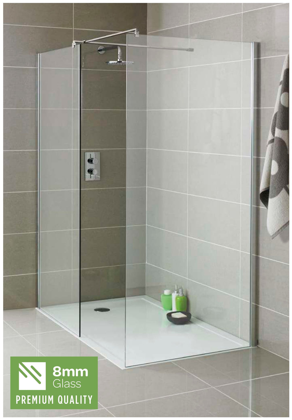Arlo 8 Wet Room Screen, Chrome