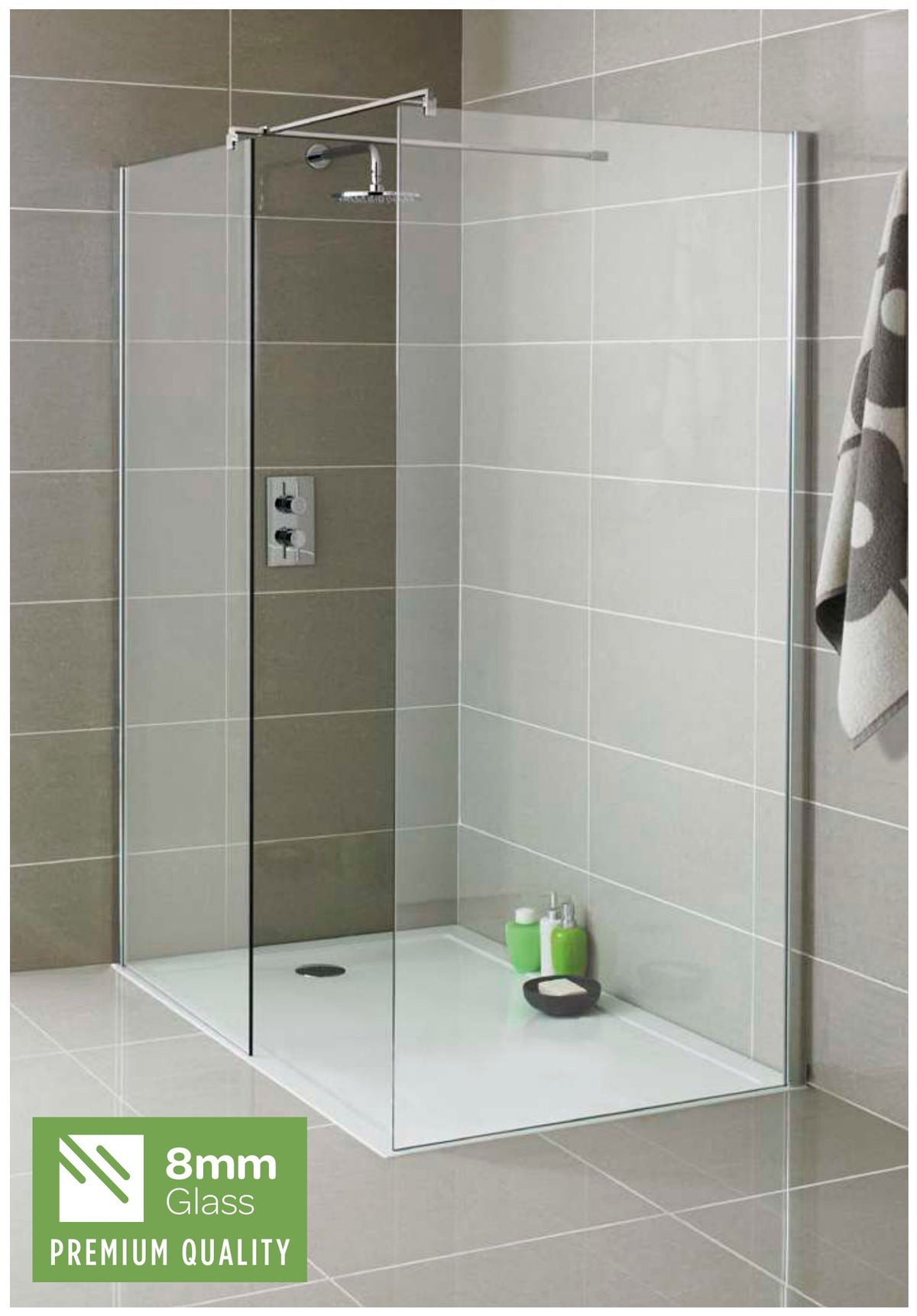 Arlo 8 Wet Room Screen, Chrome
