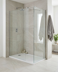 Arlo 8 Wet Room Screen, chrome in a bright modern bathroom