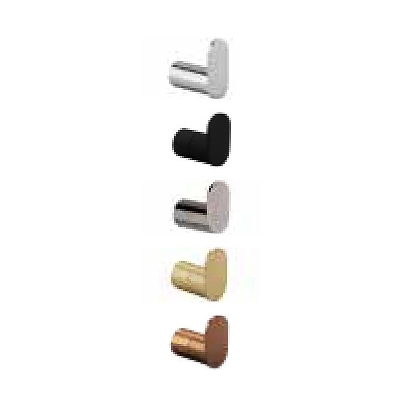 Artisa Curved Robe Hook in chrome, matt black, gunmetal, brushed brass and brushed bronze