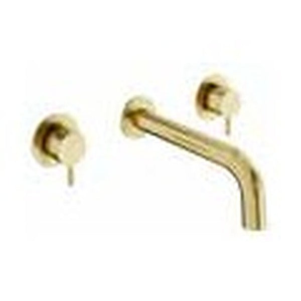 Artisa Wall-Mounted 3-Hole Basin Mixer in brushed brass