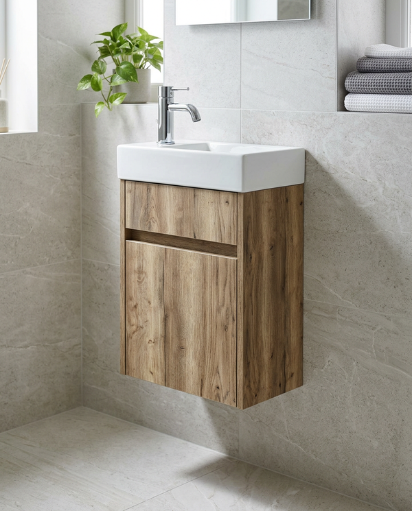 Aspira 400mm Wall Hung Vanity Unit & Basin, 1 Door