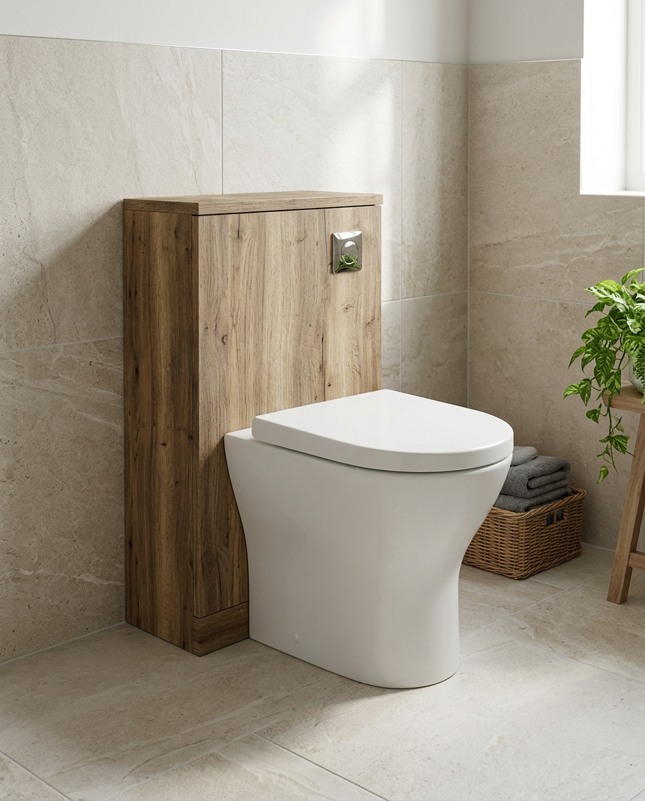 Aspira 500mm Back to Wall WC Unit in a bright modern bathroom