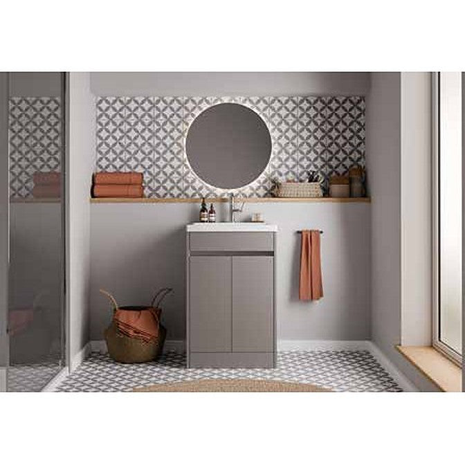Aspira matt dove grey floorstanding vanity unit