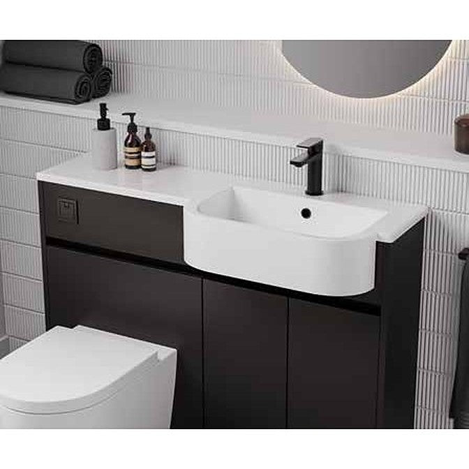 Aspira soft black combination vanity and WC unit