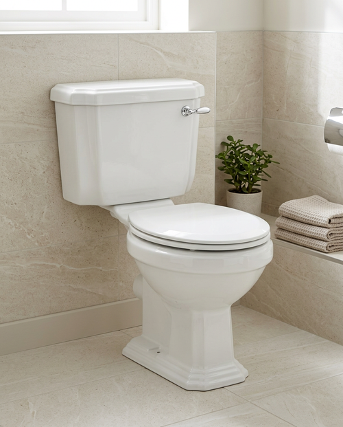 Astor Close Coupled Toilet in a bright modern bathroom