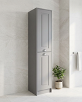 Astor Floor Standing Side Unit, matt grey in a bright modern bathroom
