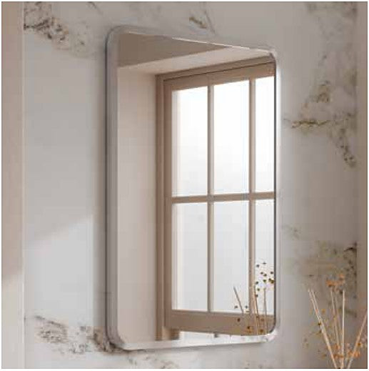 Astria Rectangular Framed Mirror in a bathroom setting