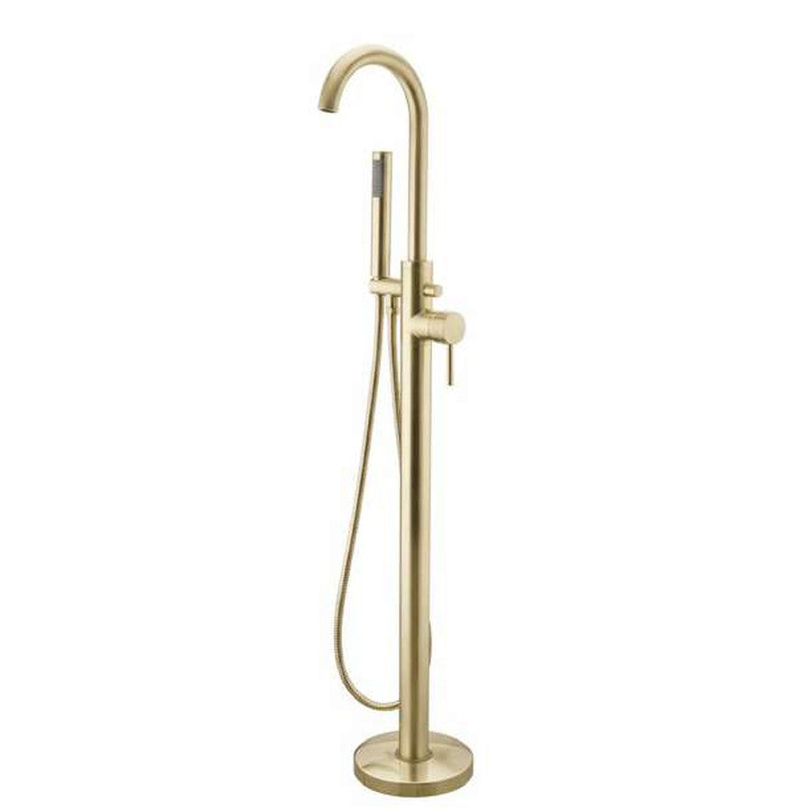 Aurea Brushed Brass Freestanding Bath Shower Mixer