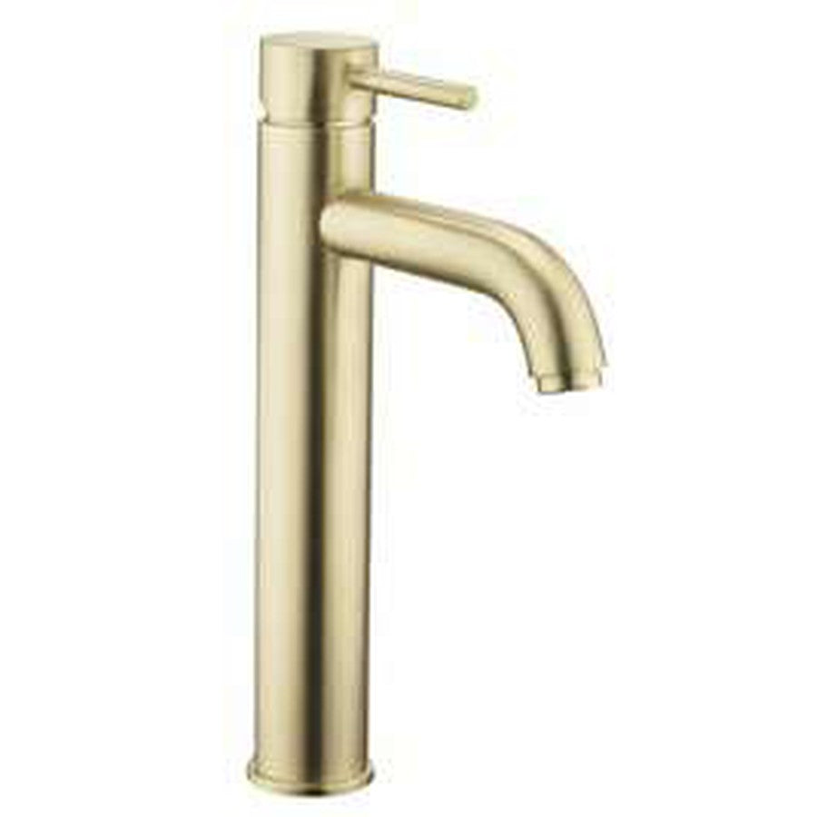 Aurea Brushed Brass Hi-Rise Mono Basin Mixer