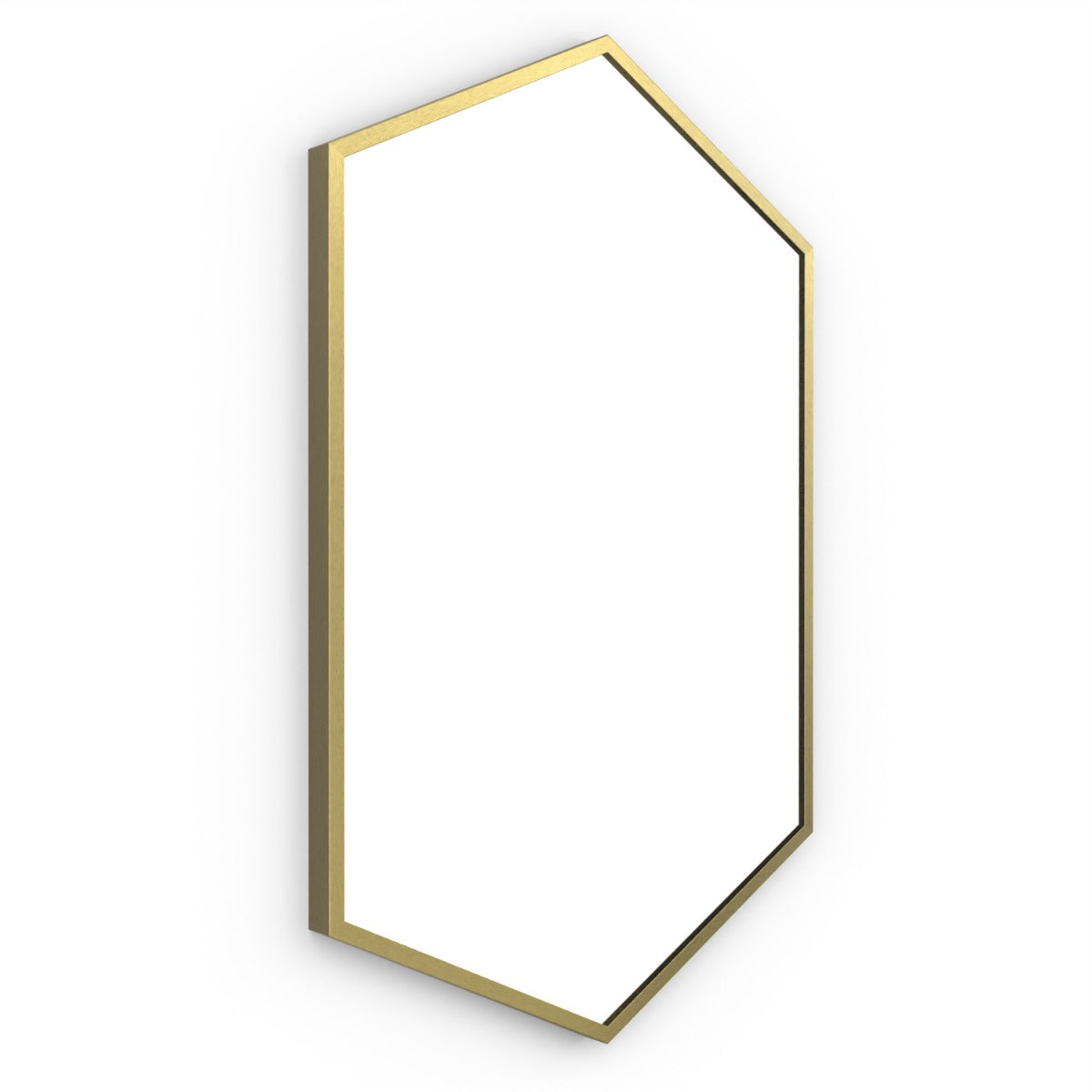 Docklands Hexagonal Mirror Brushed Brass - 50x75cm