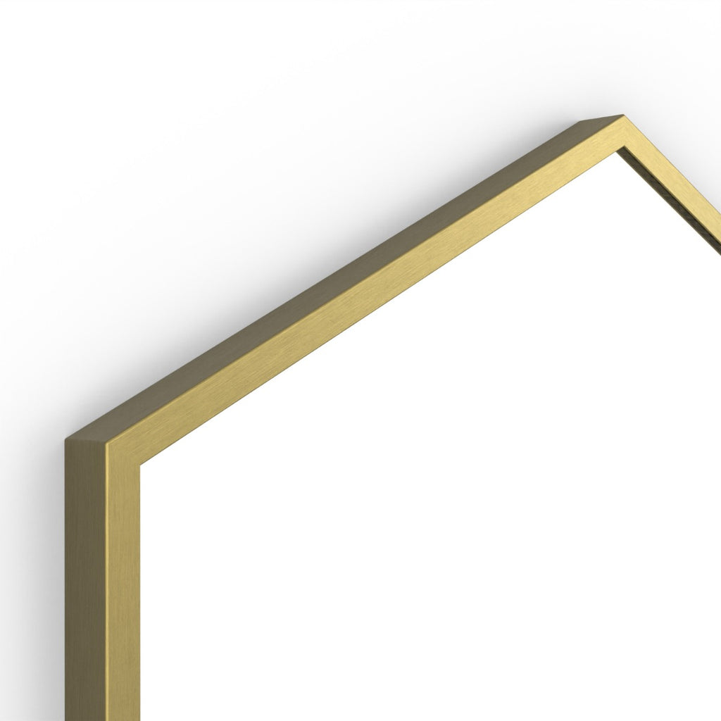 Docklands Hexagonal Mirror Brushed Brass - 50x75cm