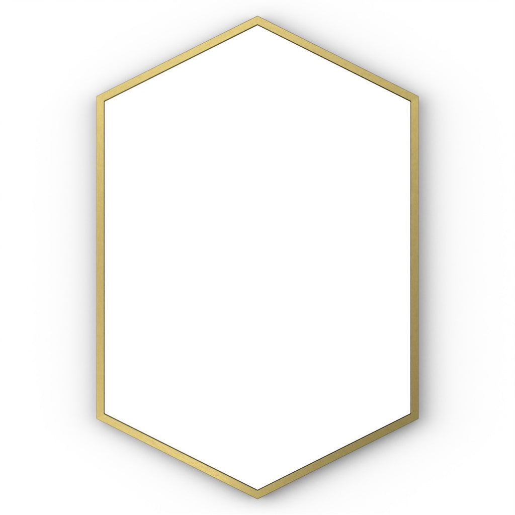 Docklands Hexagonal Mirror Brushed Brass - 50x75cm
