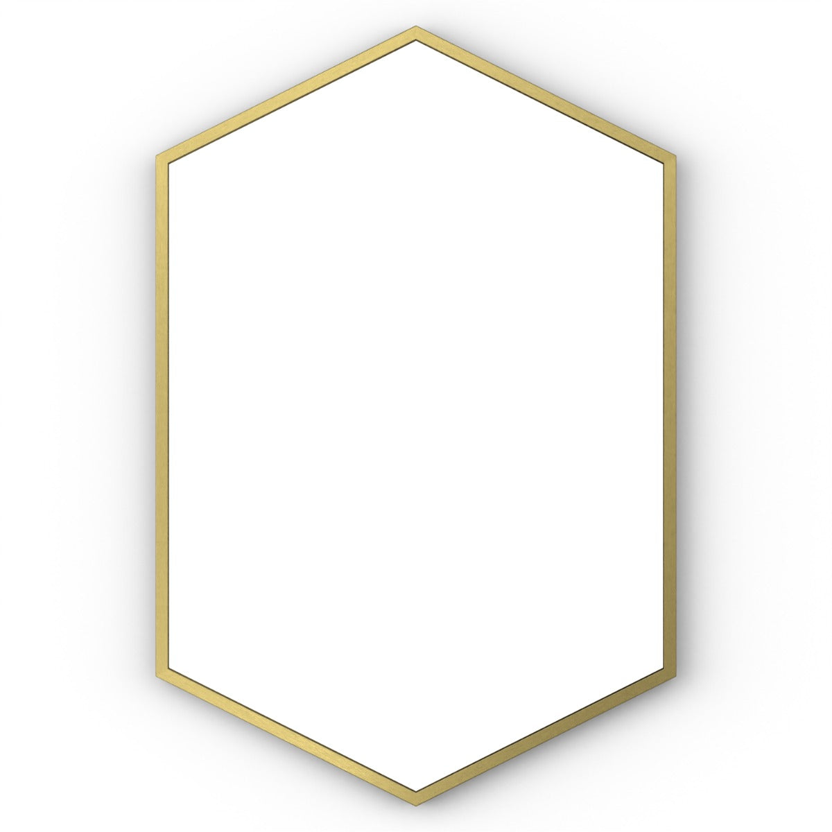 Docklands Hexagonal Mirror Brushed Brass - 50x75cm