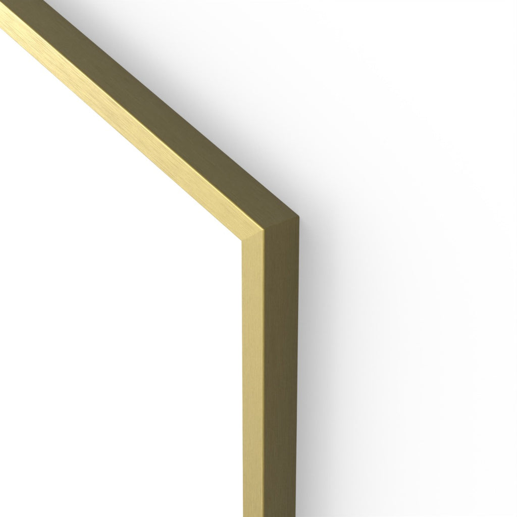 Docklands Hexagonal Mirror Brushed Brass - 50x75cm