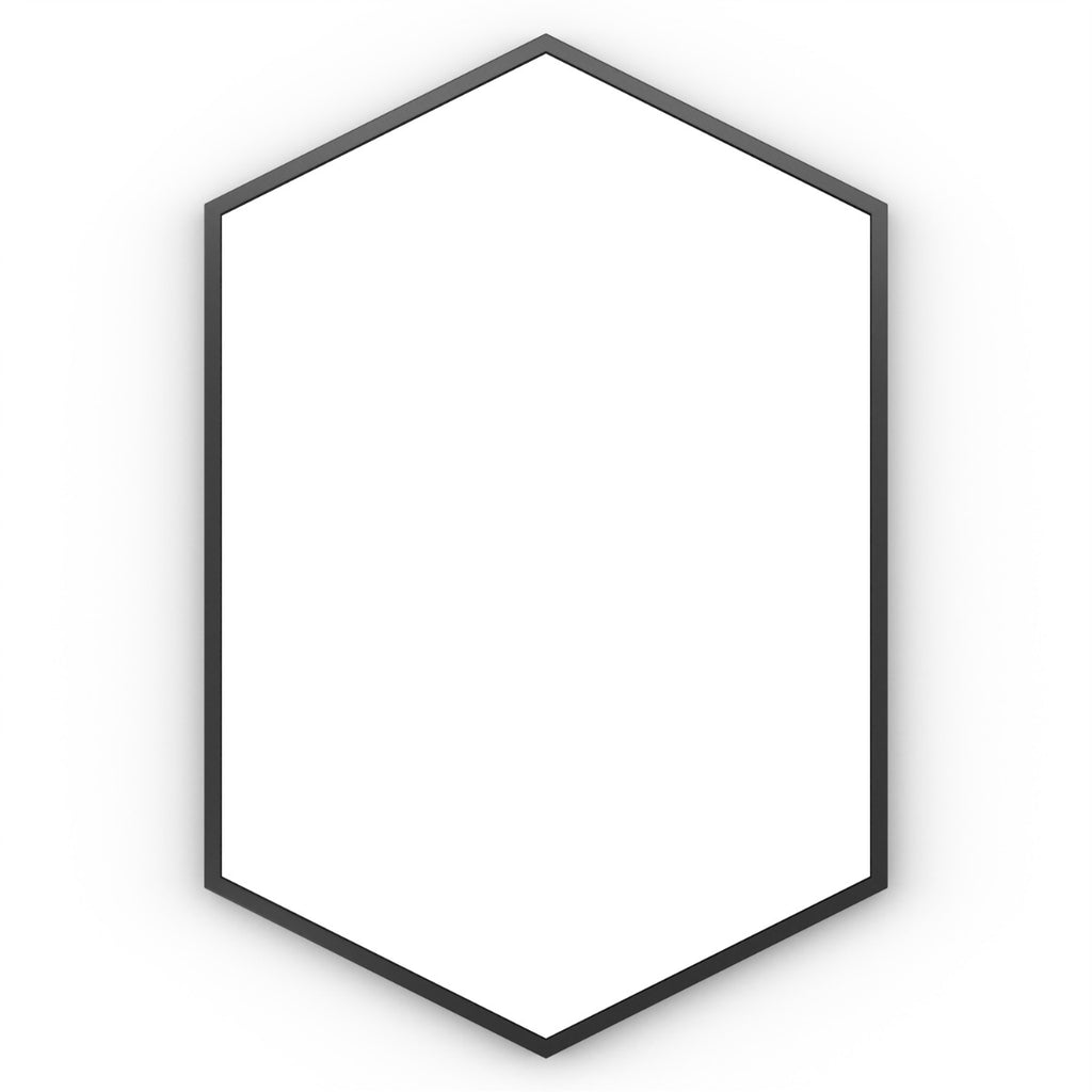 Docklands Hexagonal Mirror Black - 50x75cm