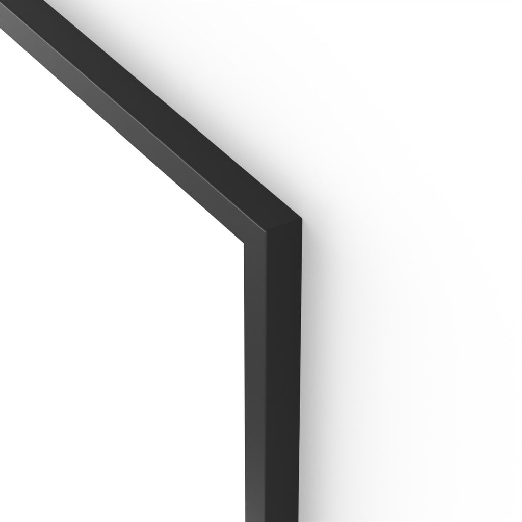 Docklands Hexagonal Mirror Black - 50x75cm
