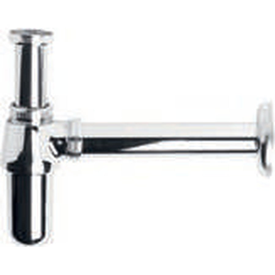 Chrome Basin Bottle Traps, Round bottle trap with extension tube