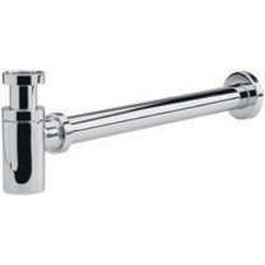 Chrome Basin Bottle Traps, Minimalist round bottle trap with 400mm extension tube