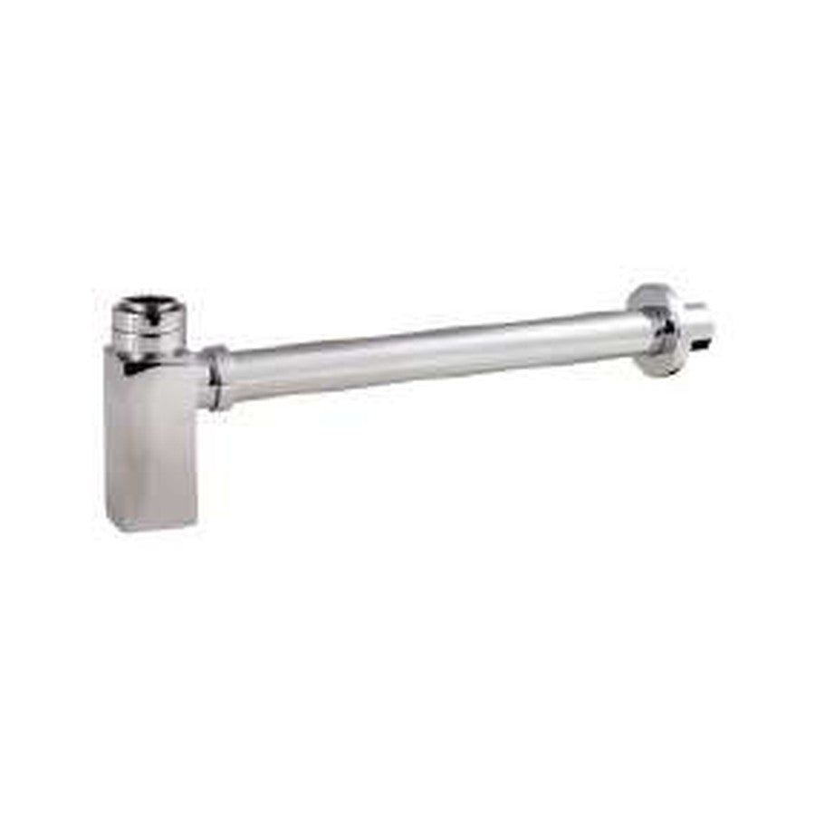 Chrome Basin Bottle Traps, Minimalist square bottle trap with extension tube