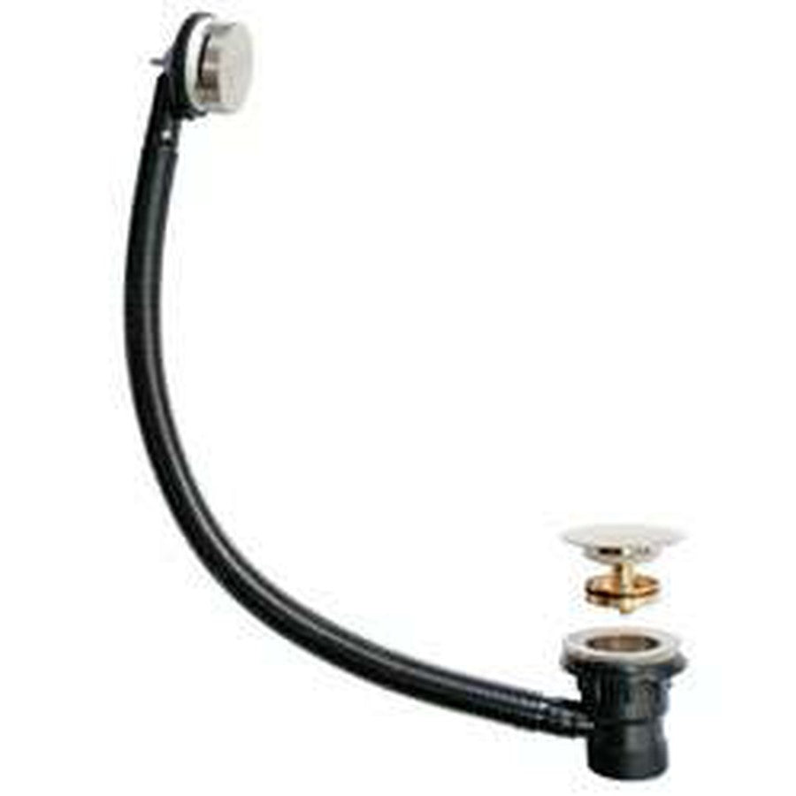 Bath Wastes & Overflows, Easy clean click bath waste & overflow, brushed nickel