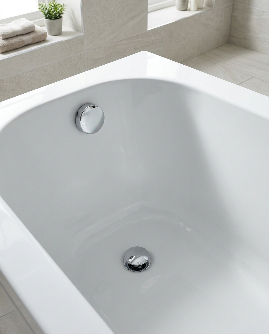 Bath Wastes & Overflows, click bath waste and overflow in a bright modern bathroom