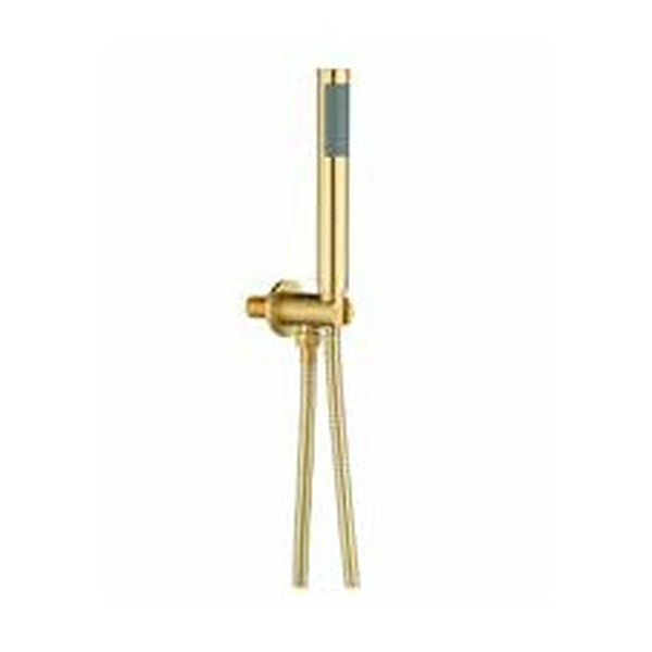 Bespoke Round Hand Shower with Outlet Elbow – Brushed Brass