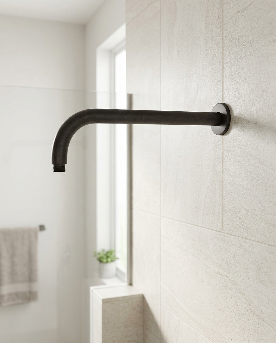 Bespoke Round Shower Arm in a bright modern bathroom