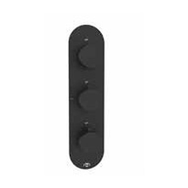 Bespoke Round Thermostatic Shower Valve – 3 controls, Matt Black