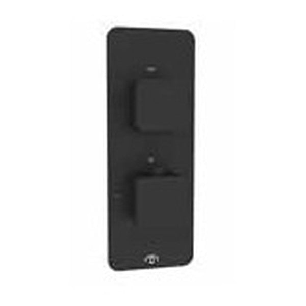 Bespoke Square Thermostatic Shower Valve – 2 controls, Matt Black