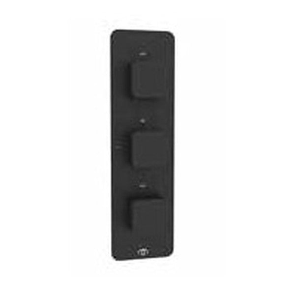 Bespoke Square Thermostatic Shower Valve – 3 controls, Matt Black