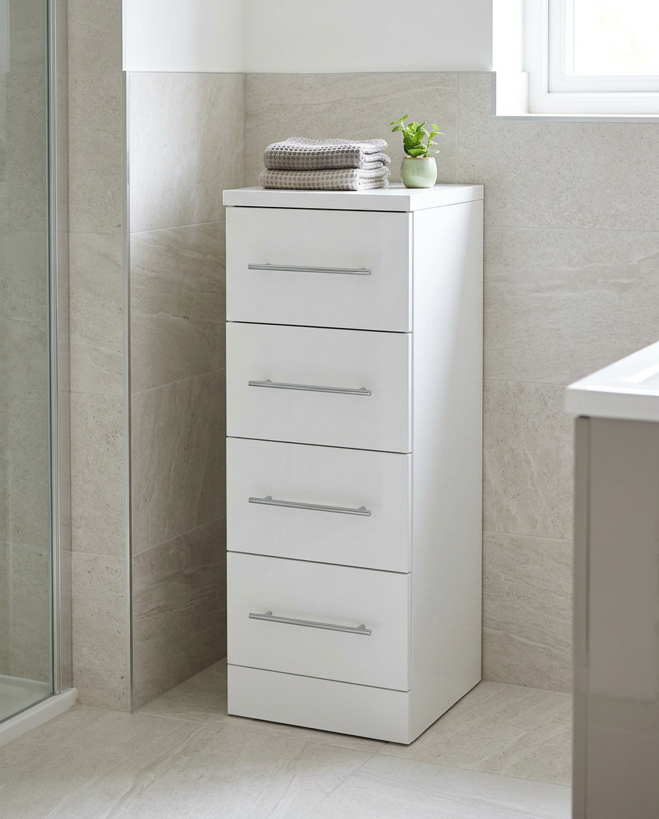 Blok 4 Drawer Unit in a bright modern bathroom