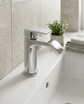 Brio Mono Basin Mixer in a bright modern bathroom