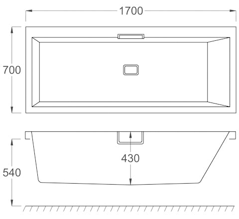 Carron Celsius Bath, technical drawing