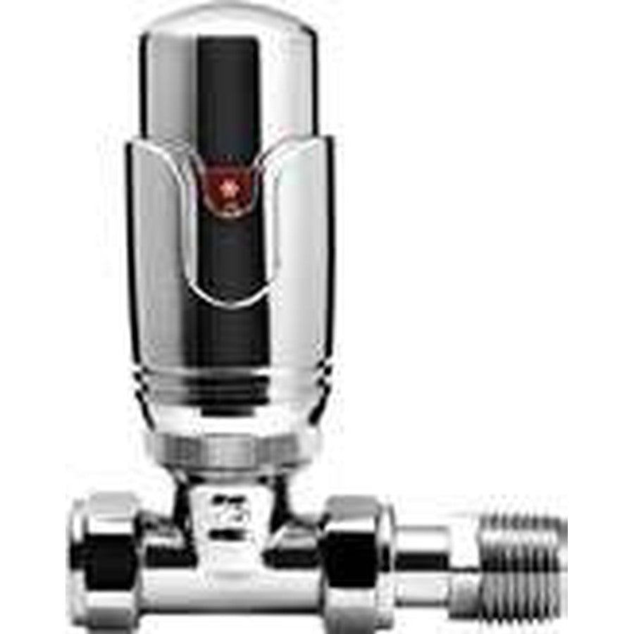 Chrome Thermostatic Radiator Valves, Refined all-chrome thermostatic valve, straight