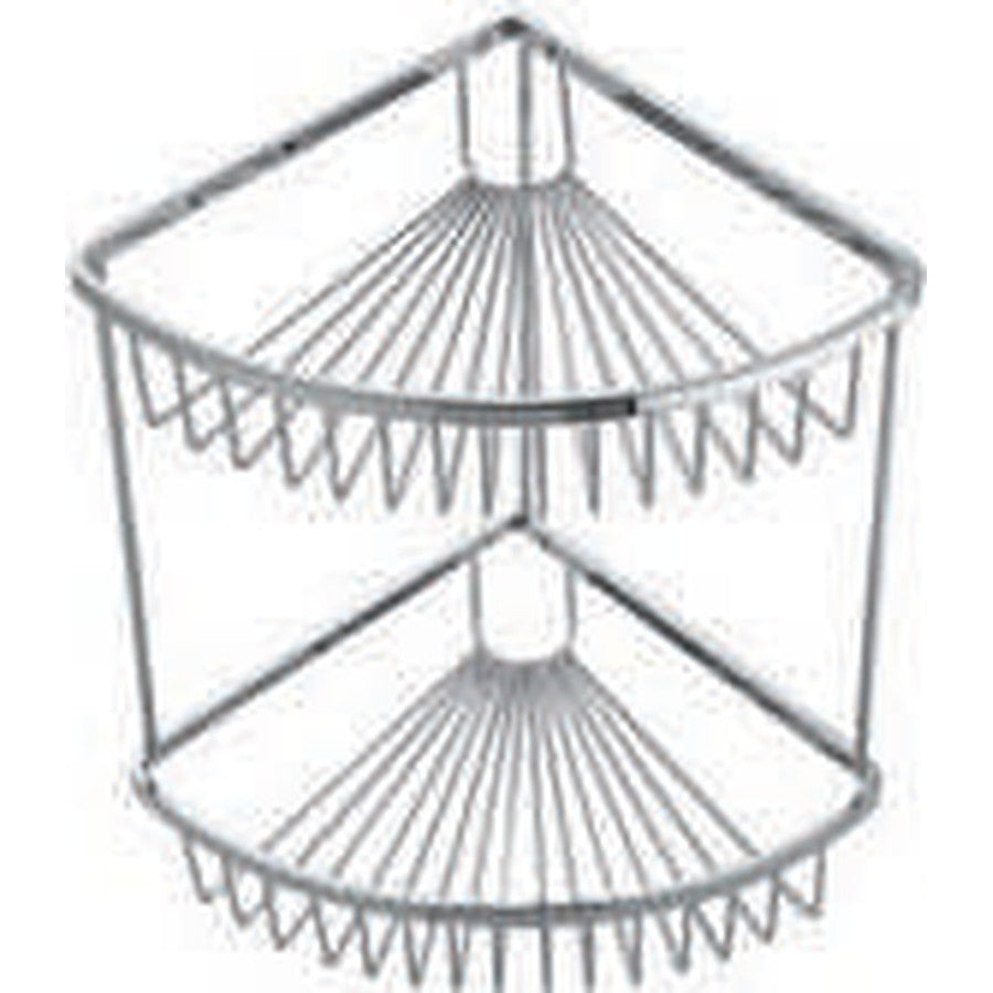 Chrome Wire Shower Baskets, Double corner basket