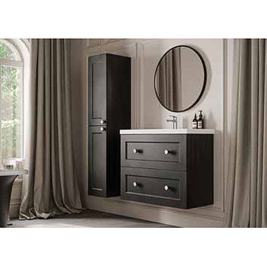 Clara super matt black vanity unit with tall unit