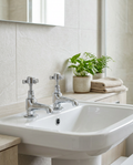 Clarence Basin Taps in a bright modern bathroom