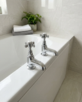 Clarence Bath Taps in a bright modern bathroom