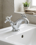 Clarence Mono Basin Mixer in a bright modern bathroom