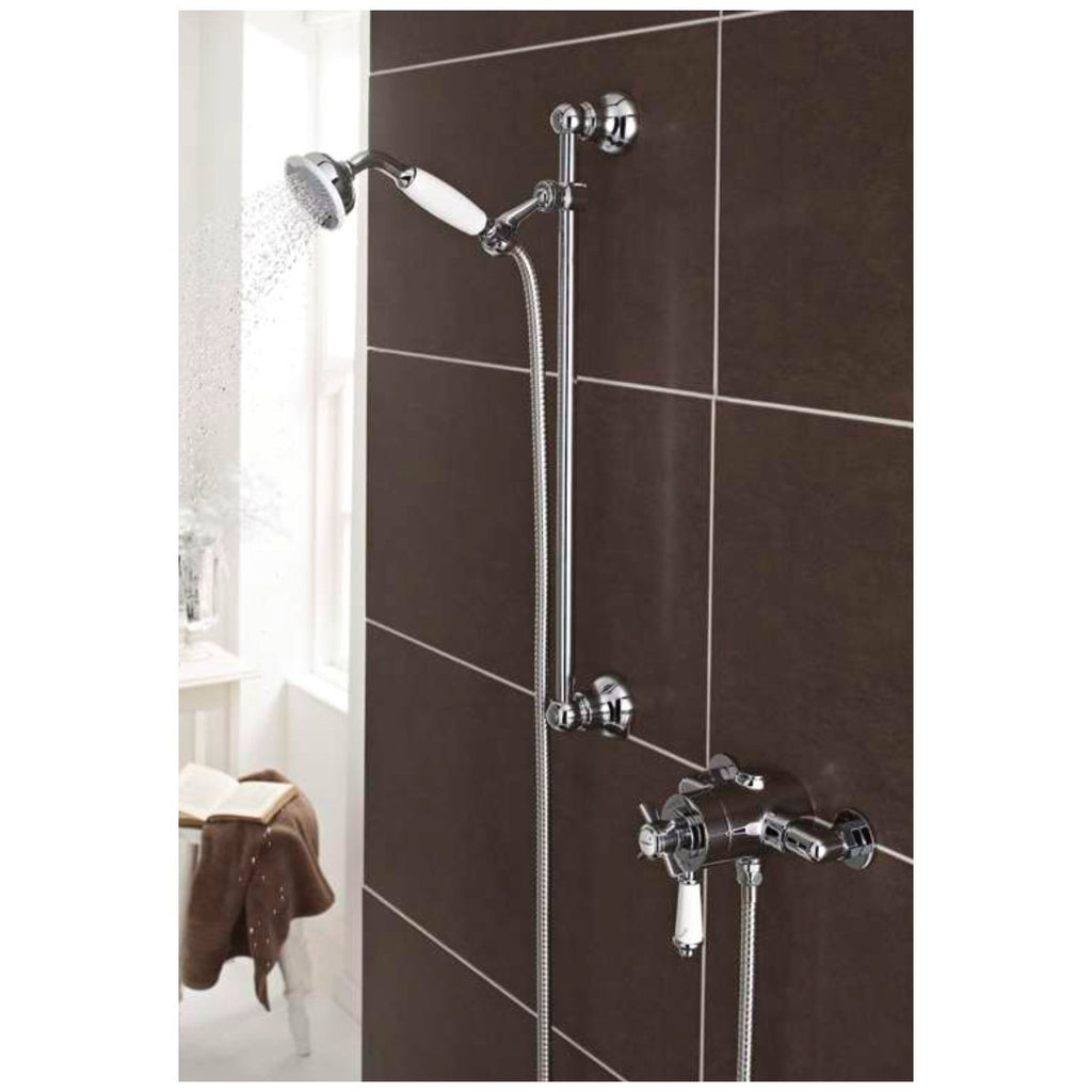 Clarence Traditional Thermostatic Shower Sets & Valves, Exposed valve with adjustable slide rail kit