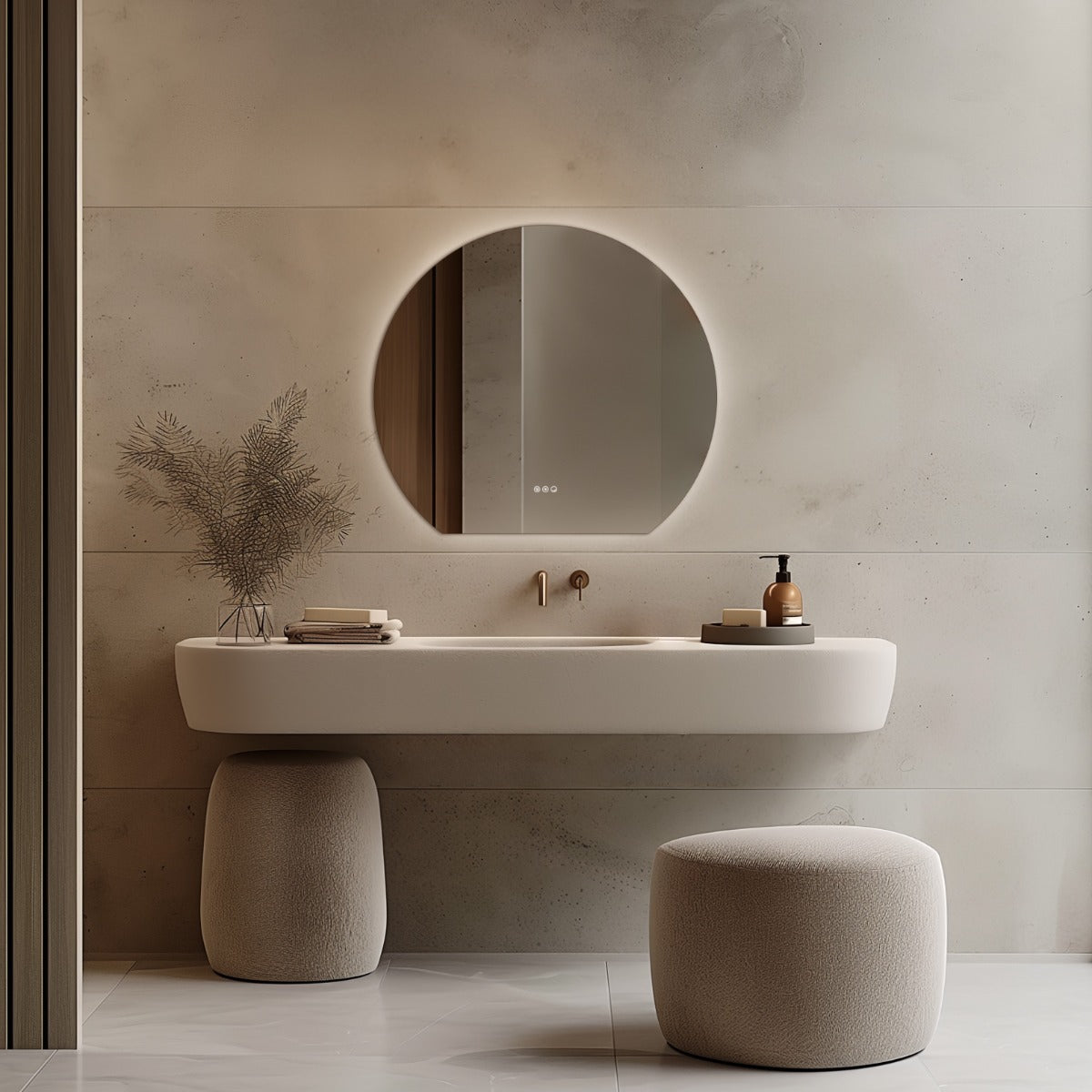 Claris Round Cut Mirror 100cm