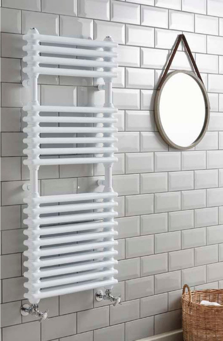 Colonna Column Towel Rail, White gloss
