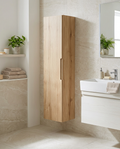 Concetta 1200mm Wall Hung Tall Storage Unit, 1 Door in a bright modern bathroom