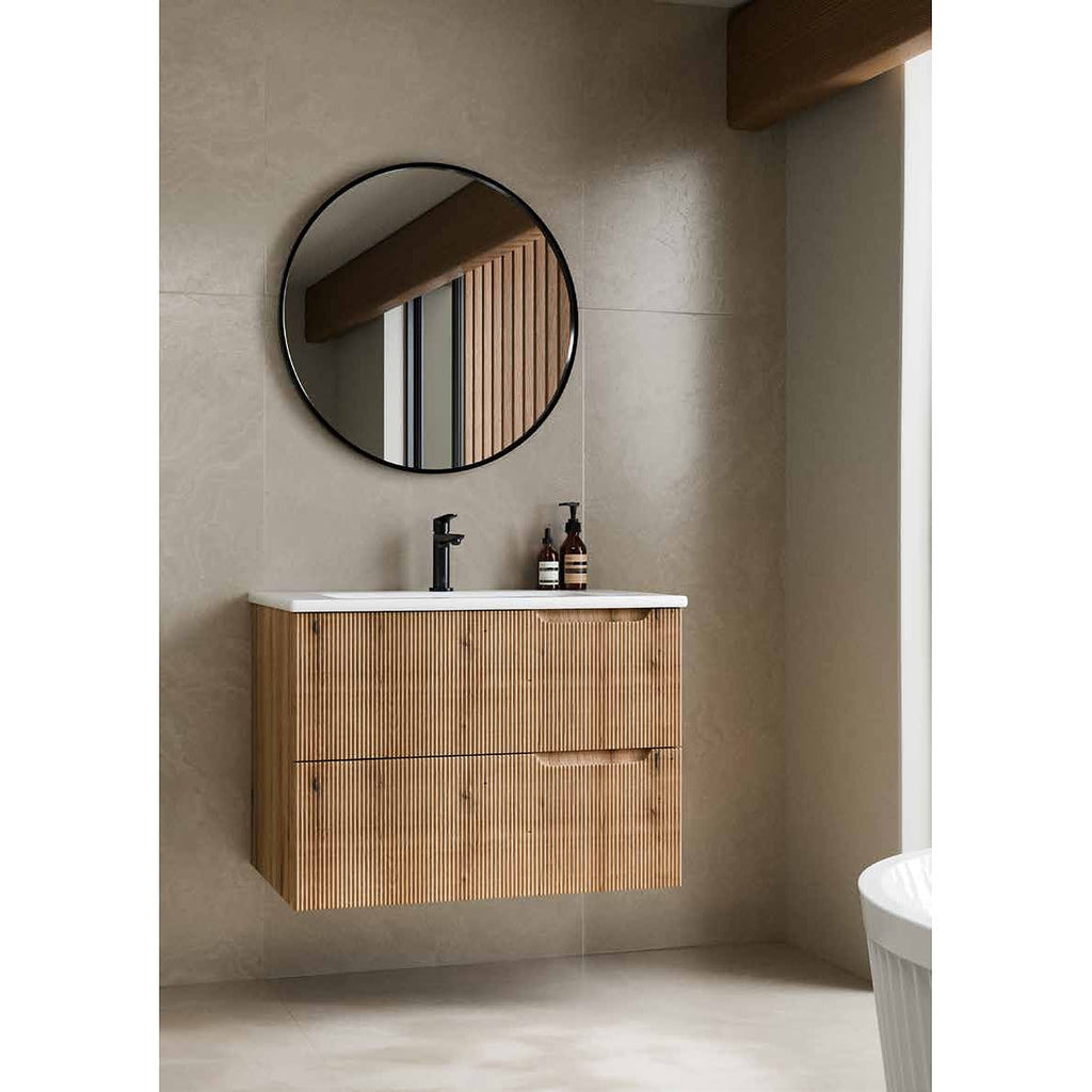 Concetta oak wall hung vanity unit
