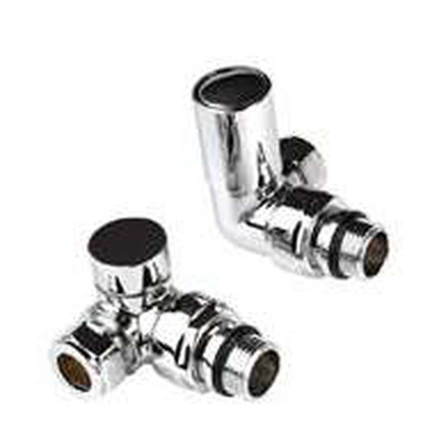 Corner Radiator Valves, Chrome