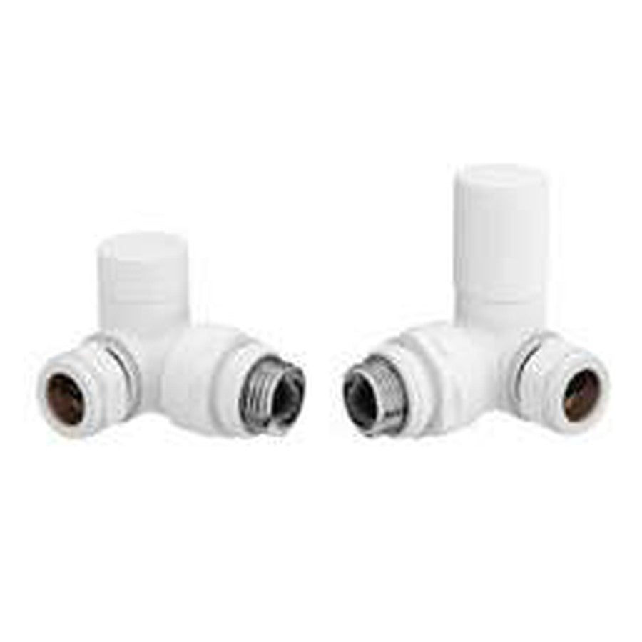 Corner Radiator Valves, White